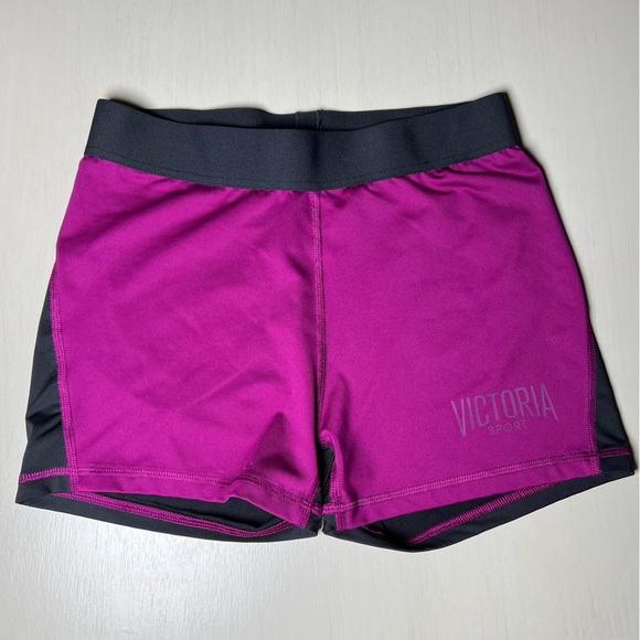 Victoria’s Secret Shorts Active Pink/Black Athletic Training Size M Workout Gym - Picture 1 of 6